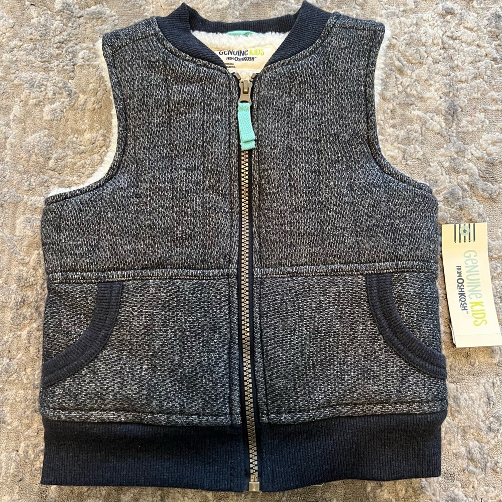 NWT Toddler Boys Osh Kosh Sherpa Lined Vest